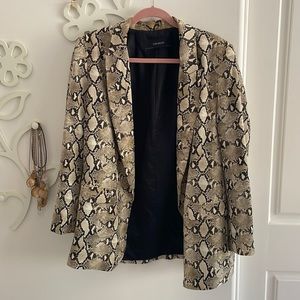 Snakeskin animal print zara blazer